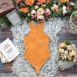 AllSaints Tangerine Sleeveless Bodysuit Clean Girl Quiet Luxury Layering Top